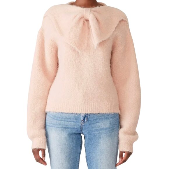 TiMo Bow Sweater Pink Alpaca Wool Large Oversized - Picture 1 of 7